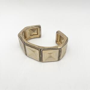 KENNETH COLE Gold Cuff Bracelet Pyramid Studs Jewelry Edgy Boho Style Cocktail